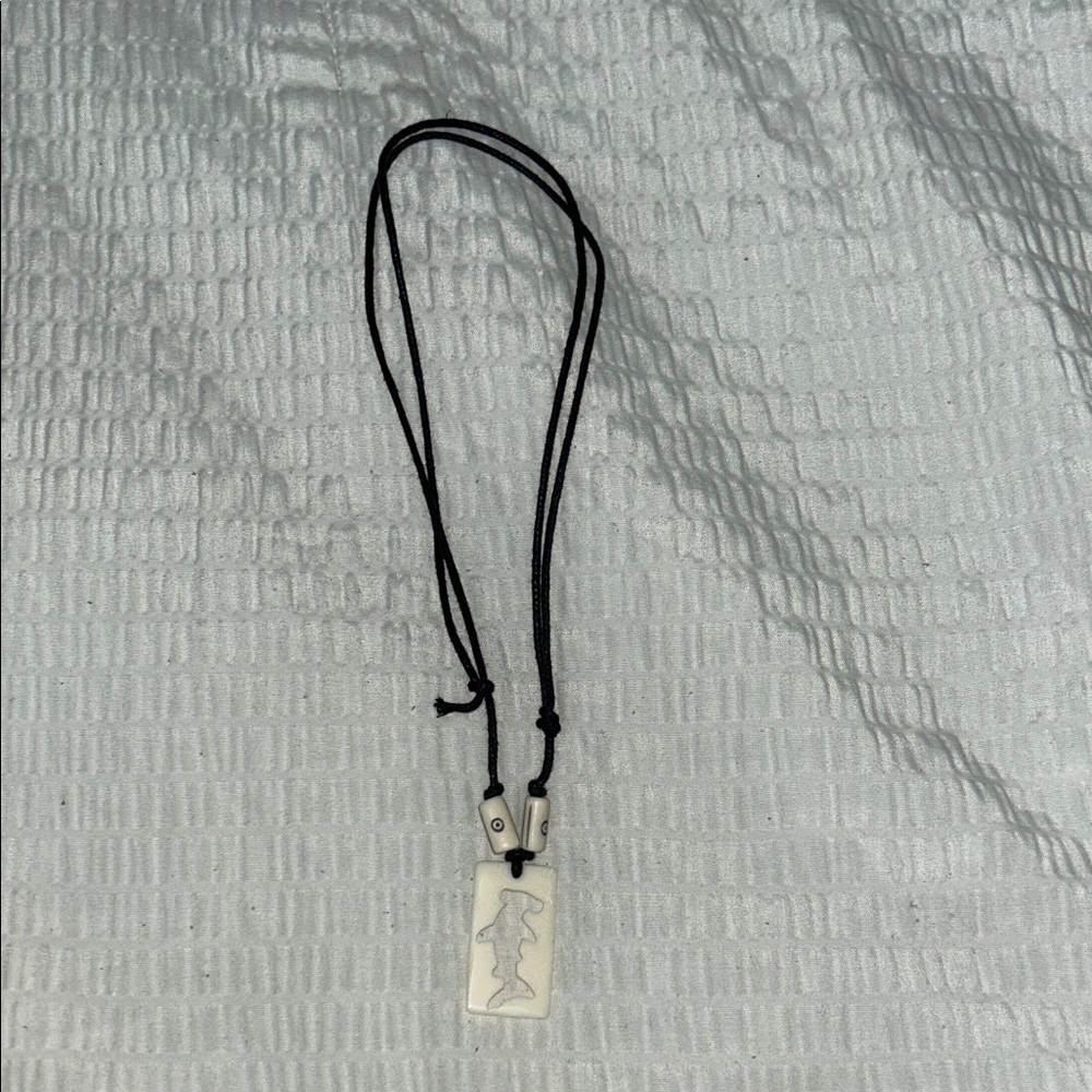 Black and White Hammerhead Pendant Necklace